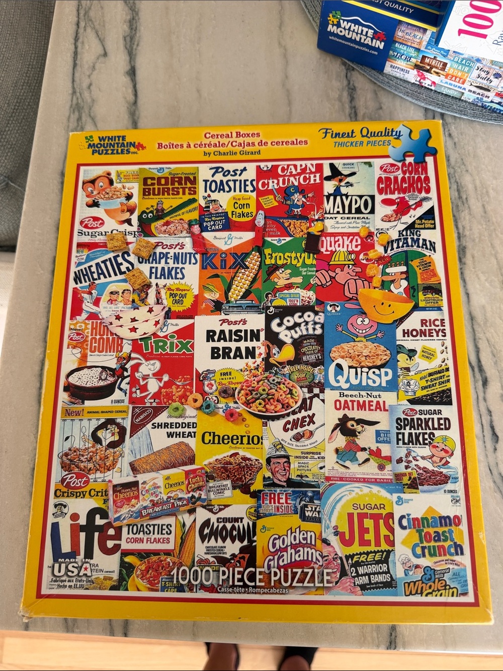 White Mountain Cereal Boxes 1000-Piece Puzzle - Yellow Border